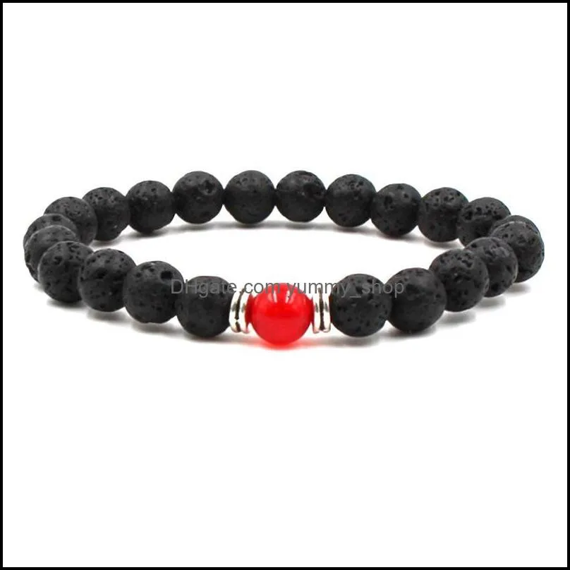 black volcanic lava stone bracelets 8mm yoga beads natural stones stretch beaded essential oil diffuser bracelet bangle