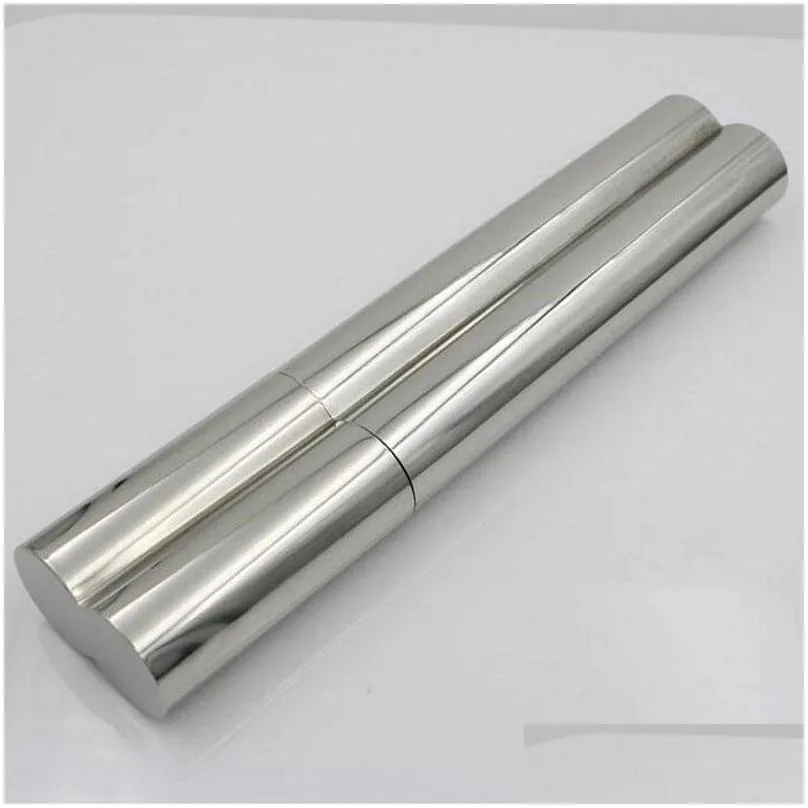 durable light weight stainless steel tube 2 cigars case tube holder container smoking cigarette tobacco travel carry case za5347