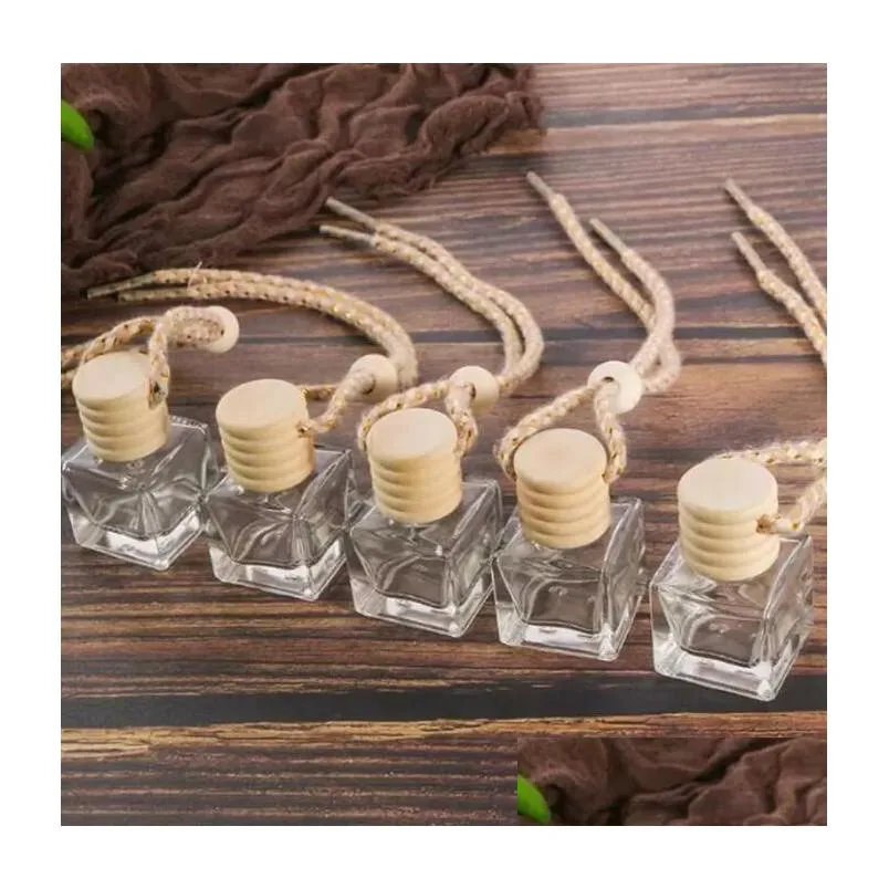 car perfume bottle home diffusers pendant perfume ornament air freshener for essential oils fragrance empty glass bottles fy5288