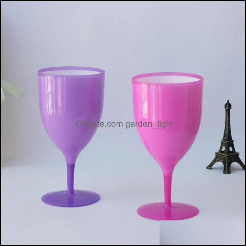 double wall plastic red wine glass champagne flutes pp plastic wine mug champagne goblet 6pcs/set