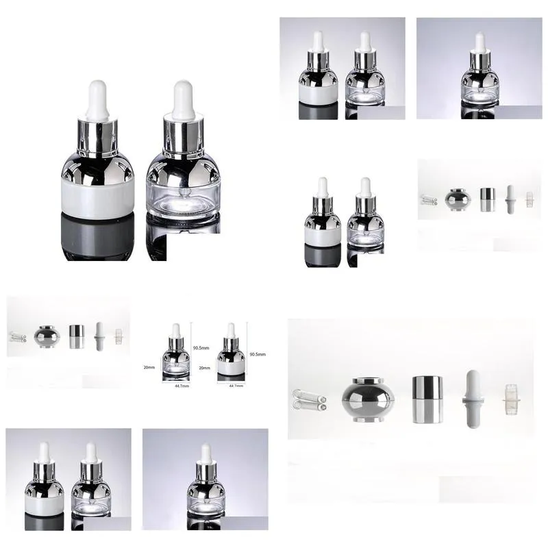 30ml transparent glass dropper bottles empty  oils perfume bottle women cosmetic container small packaging sn2169