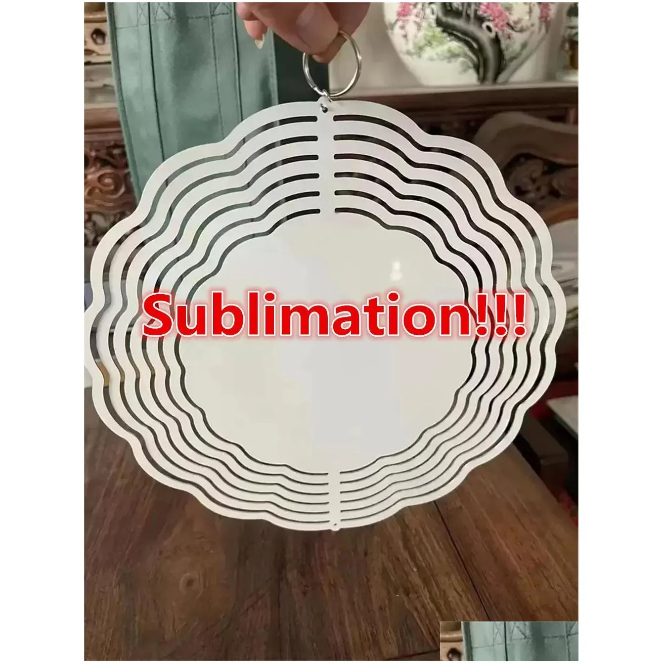 2023 10 inch blank sublimation wind spinner sublimat metal painting metal ornament double sides sublimated blanks diy christmas party gifts halloween