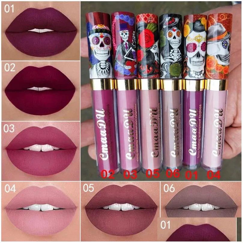 new 6 colors matte liquid lipstick waterproof velvet lip stick women beauty nude lip gloss long lasting cosmetics kit