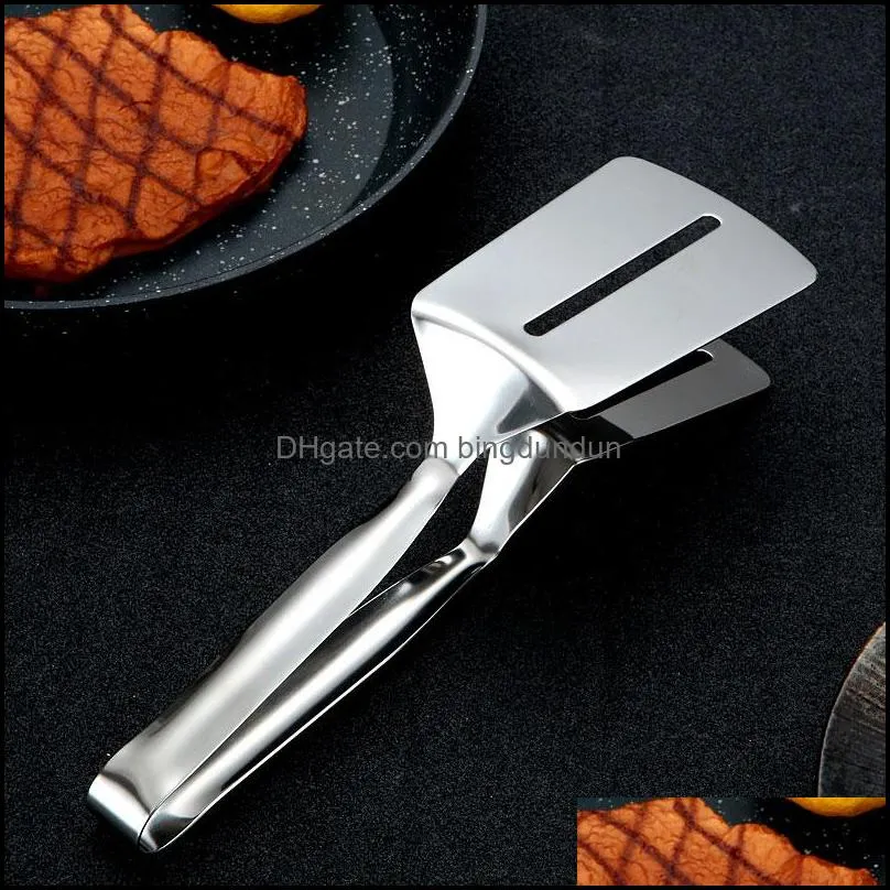 stainless steel kitchen bbq bread utensil barbecue tong fried fish steak clip shovel clamps meat vegetable meat clamp rrf14373
