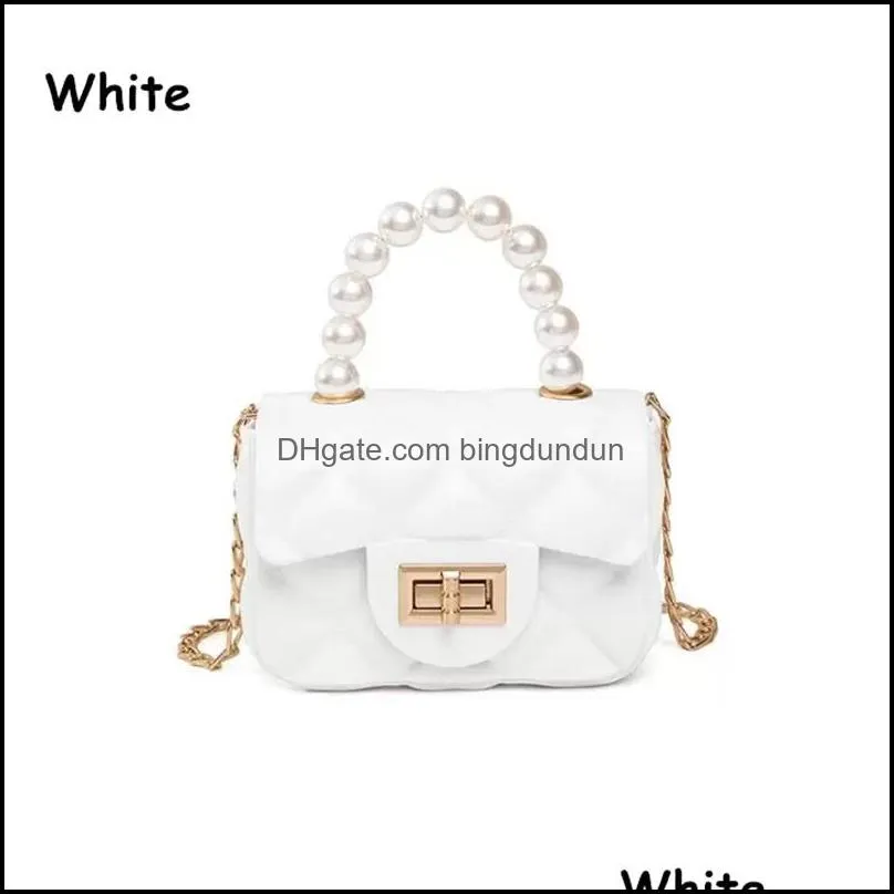 children small hand bag pearl tote baby purse ladies fashion diamond jelly bag oneshoulder crossbody mini chain key bags