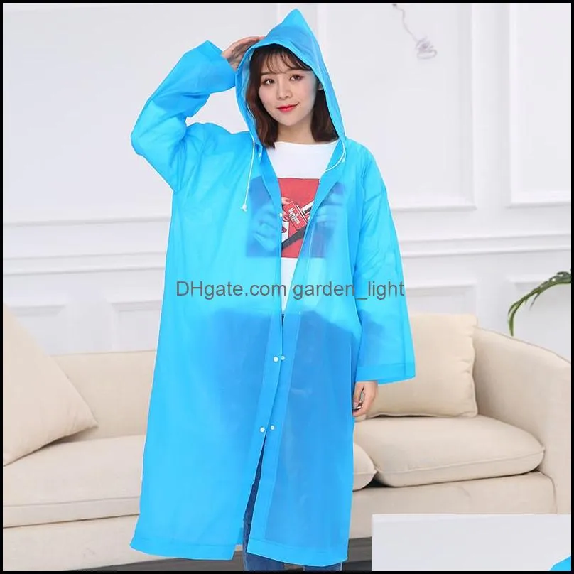 peva raincoat non disposable matte rainwear adult kids household waterproof raincoat portable travel camping hooded rainwear