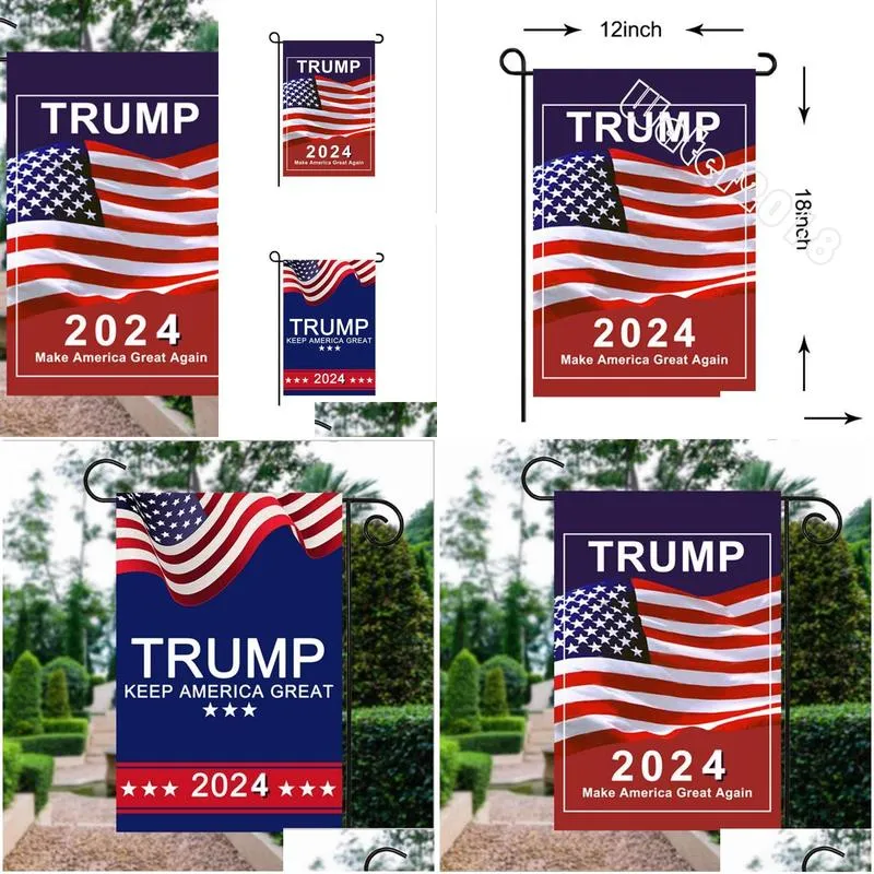 trump 2024 flag make america great again republican usa flags anti biden never americas president donald funny garden campaign banner 2