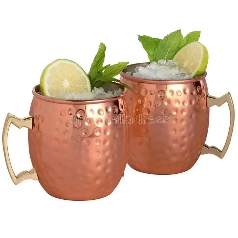 copper mug stainless steel beer coffee cup moscow mule mug rose gold hammered copper plated drinkware fy4717 0509