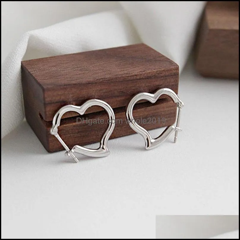 100 genuine 925 sterling silver earring brinco korean trendy love heart hoop earrings for women fine jewelry gifts yme481