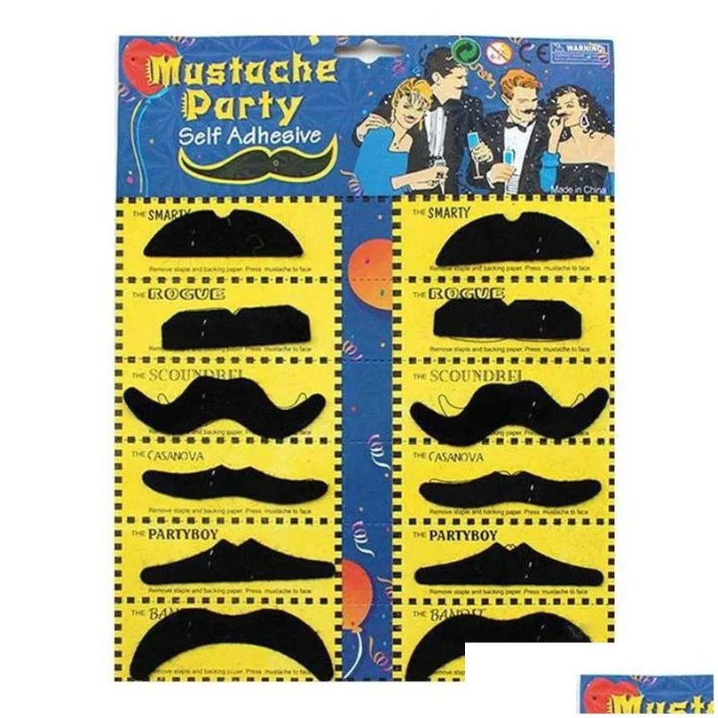 party fake mustache halloween decorations cosplay costume novelty funny beard handlebar mustaches moustache for christmas gift