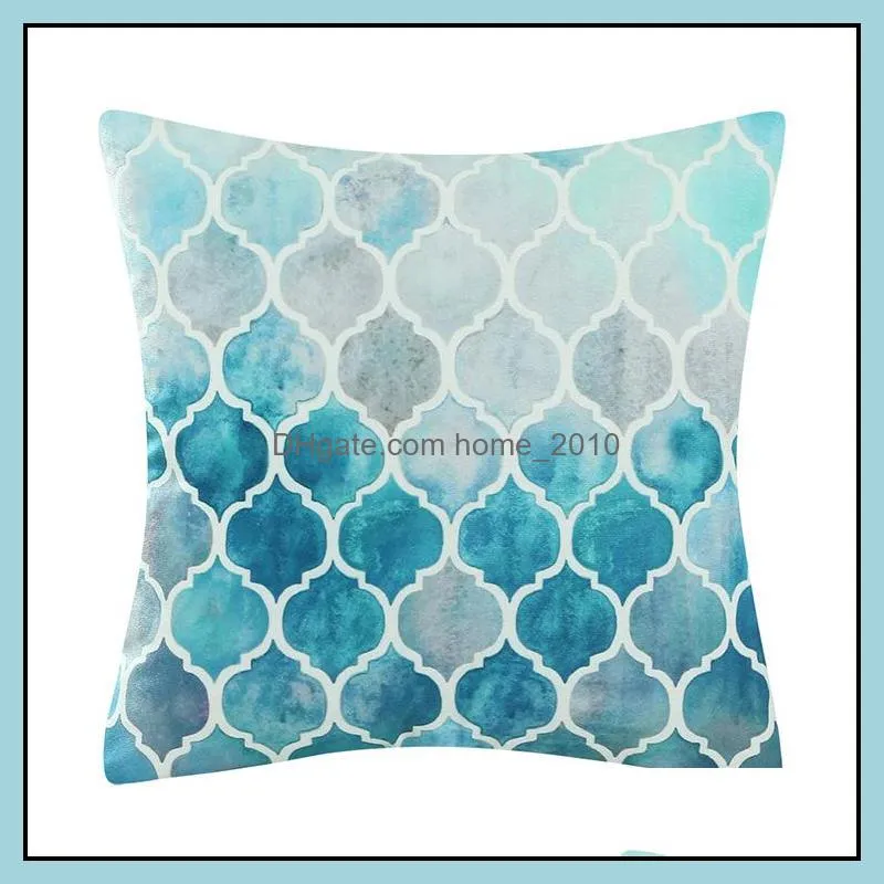 square nordic ins geometric pillowcase digital printed flannel pillow cushion cover home sofa 45x45cm