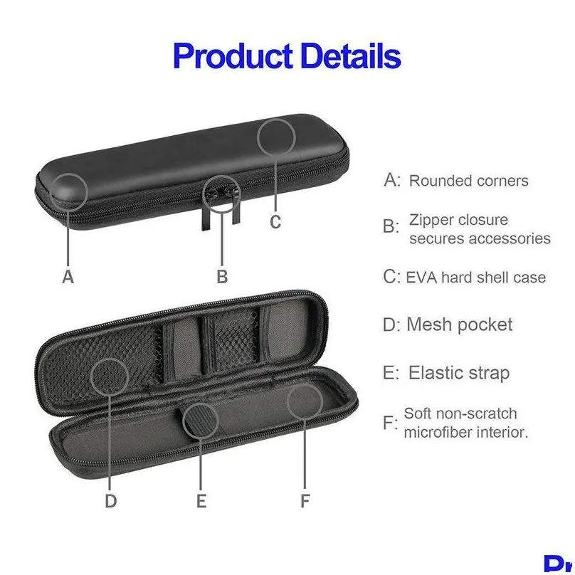 black pen case portable eva hard shell pen holder office stationery case pouch earphone makeup storage bag lx1722