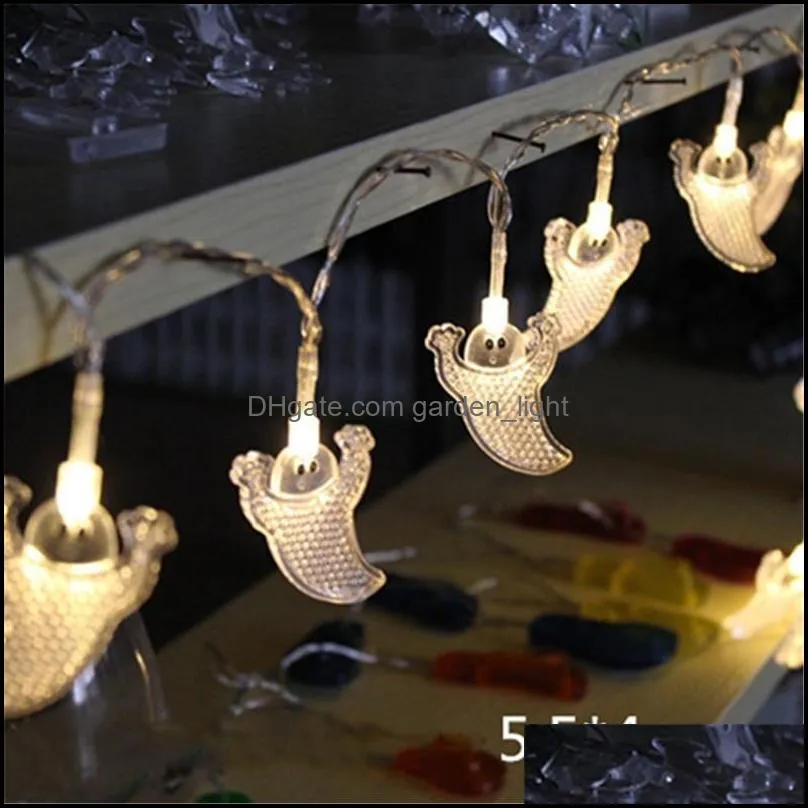 10 led hanging halloween decor pumpkins/ghost/spider/skull led string lights lanterns lamp for diy home outdoor party supplies