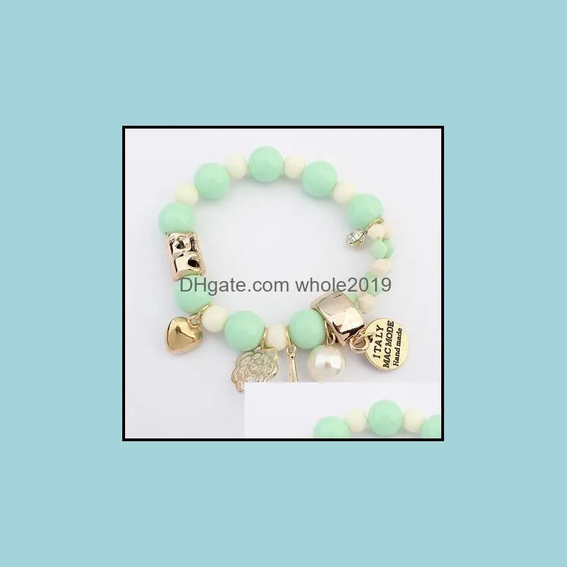 bracelet bangle beads crystal real pearl bracelet natural beaded charm bracelets