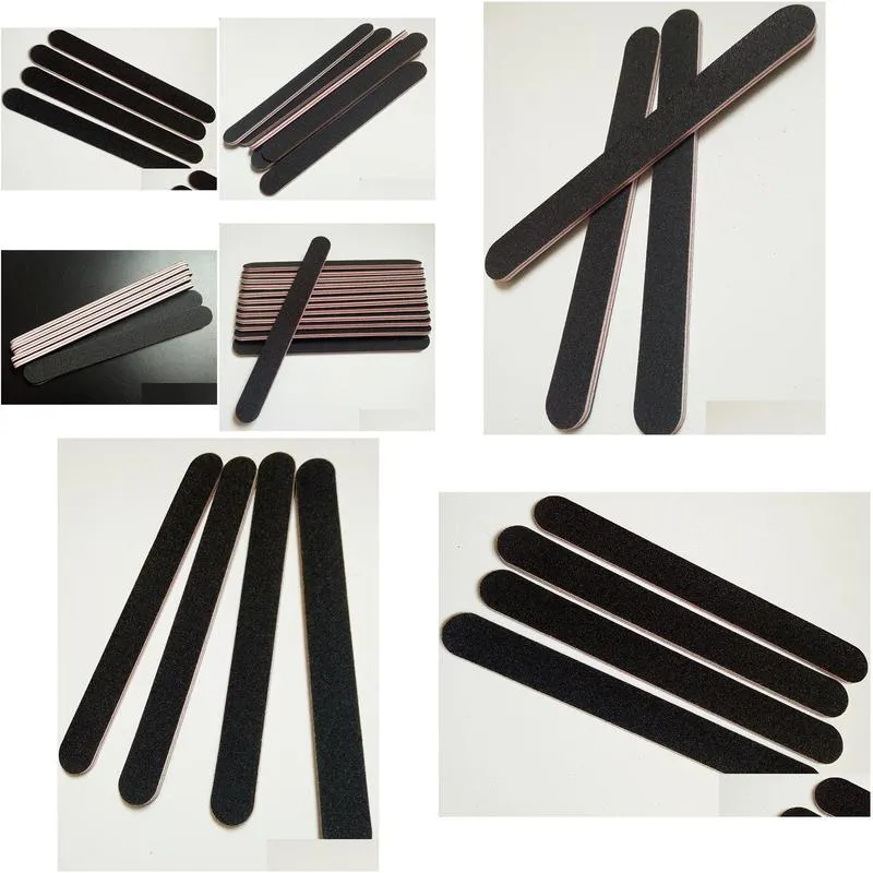 wholesale 5pcs/set black sandpaper with red heart nail file 180/240 professional art nail file grit for manicure natural nails 