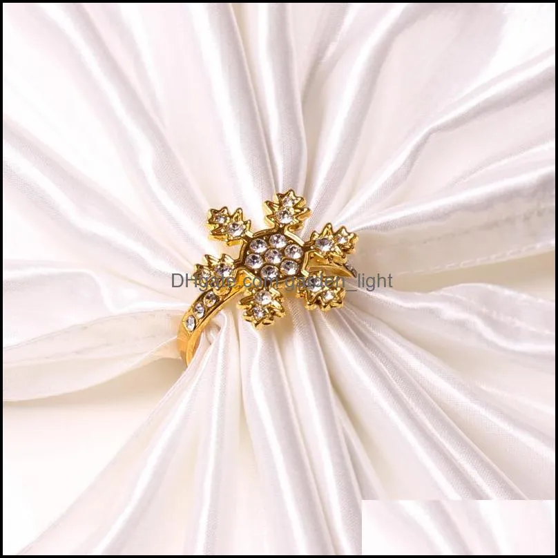 gold silver snowflake napkin ring christmas