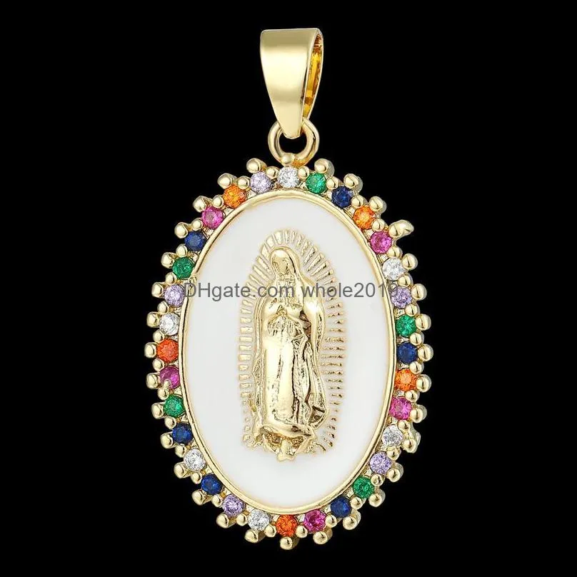 charms juya 18k real gold plated handmade religious god saint virgin mary for diy christian rosary talisman jewelry making