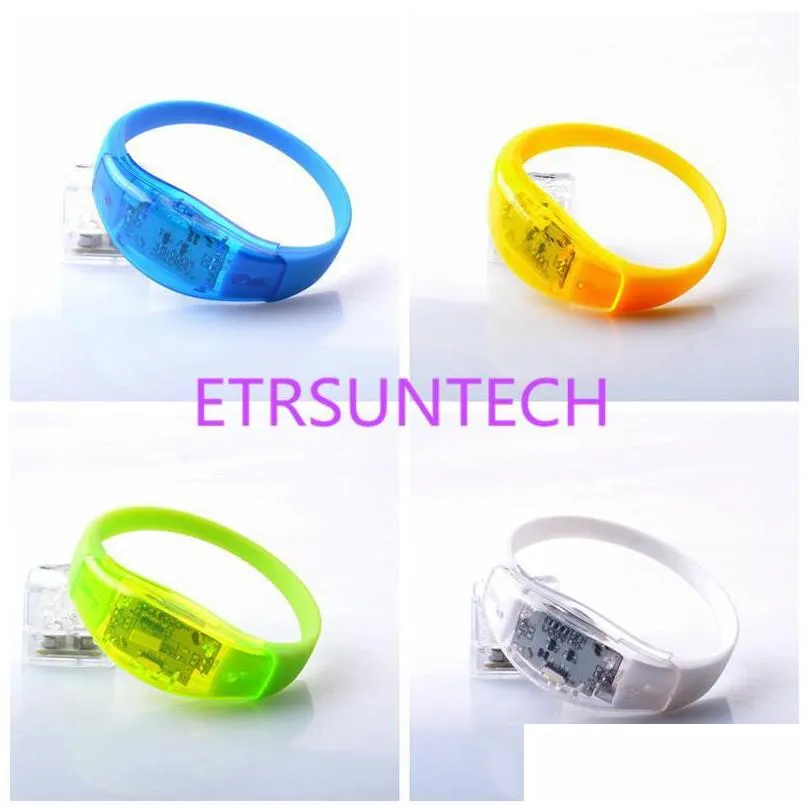 led voice control bracelets luminous wristband night light kids toys glow in the dark party accessories lx0054