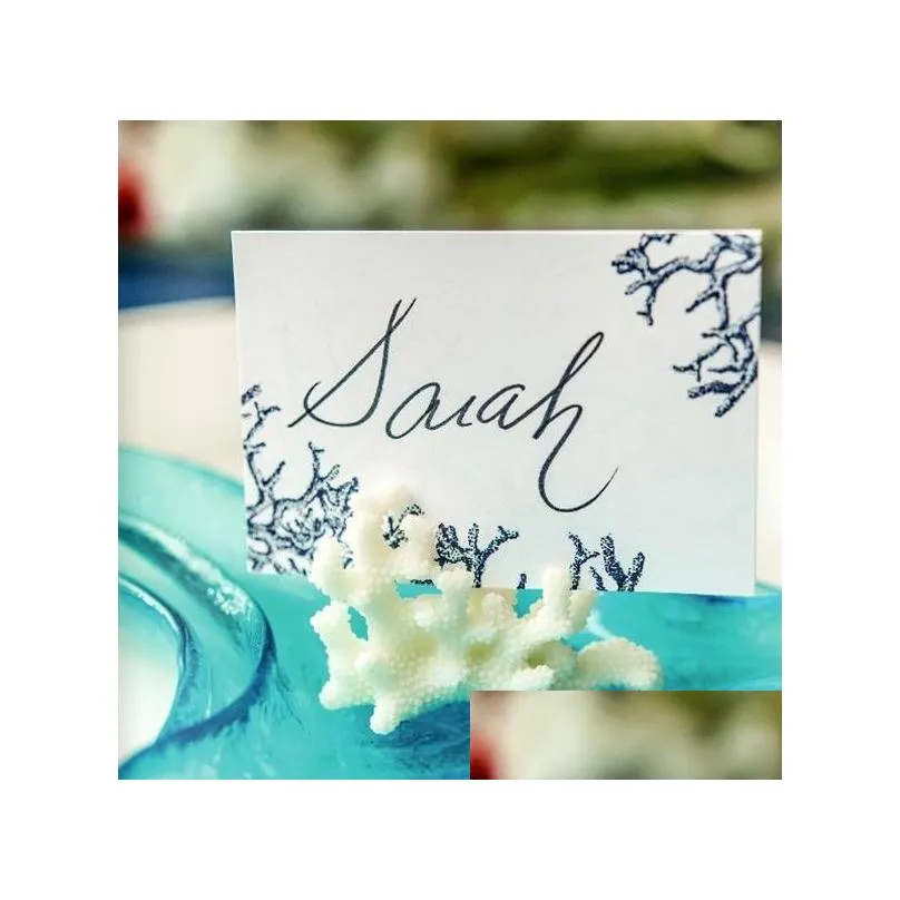 seven seas coral place card photo holder 100pcs/lot wedding party photo frame dhs fedex shipping