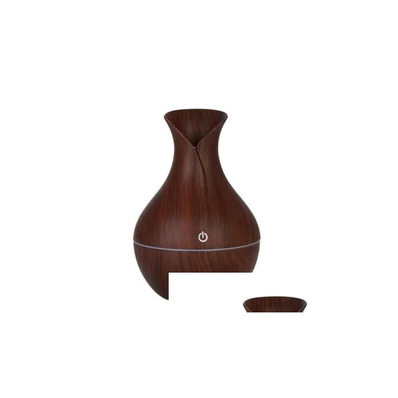  humidifier aroma oil diffuser wood grain ultrasonic wood air humidifier usb cool mini mist maker led lights for home