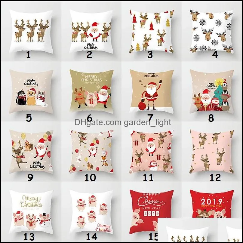 merry christmas pillowcase bedroom soft square cushion cover office car sofa decorative pillowcase 44x44cm merry xmas pillow cover