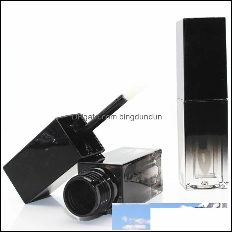 gradient black square liquid lip gloss tube empty diy handwork lipstick lips tubes cosmetic containers bottles for makeup 20pcs