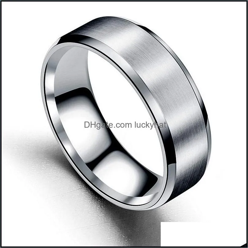 classic mens 8mm stainless steel rings brushed surface wedding band unisex engagement jewelry size 613