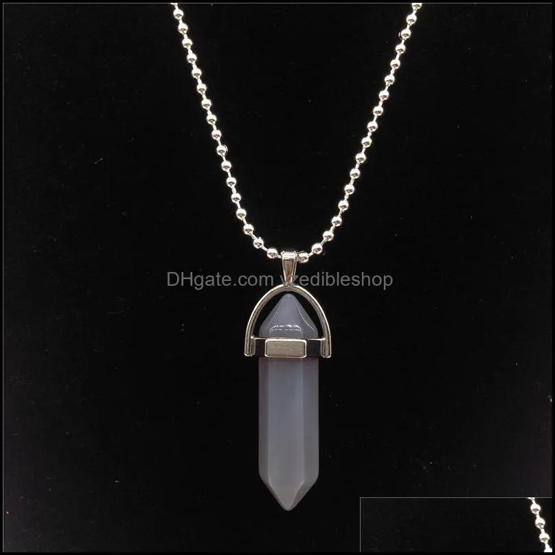 necklaces for women agate jade gold silver necklace black crystal quartz healing natural stone pendant necklace yzedibleshop