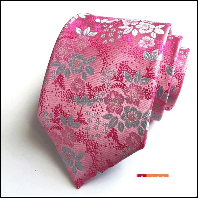 flower multicolor mens polyester jacquard neck ties wedding necktie party gift daily accessories