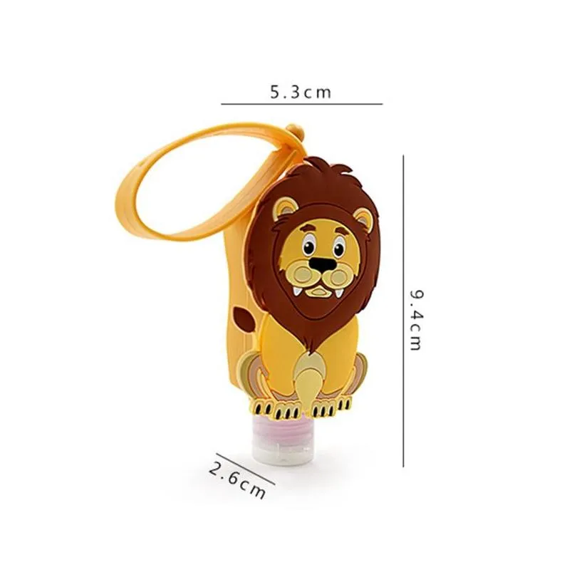 30ml cute creative cartoon animal shaped bath bottles silicone portable hand soap hand sanitizer holder with empty bottle