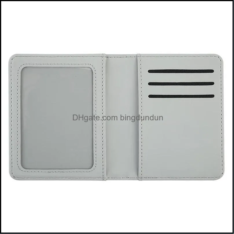 sublimation passport holder favor doublesided diy card bag pu leather bifold wallet creative xmas gift rra10368