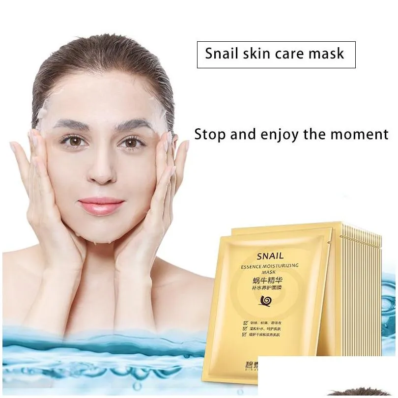 facial mask hydrating snail essence moisturizing mask collagen shrink pores antiaging skin care mascarilla super quality