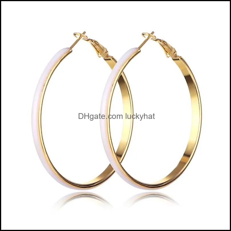 geometric colorful enamel hoop earrings dripping oil candy color circle earring jewelry gifts