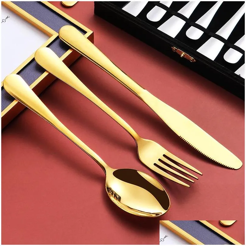 stainless steel tableware sets household western cutlery knife fork spoon wooden gift box set kitchen dinnerware 24pcs creative gifts