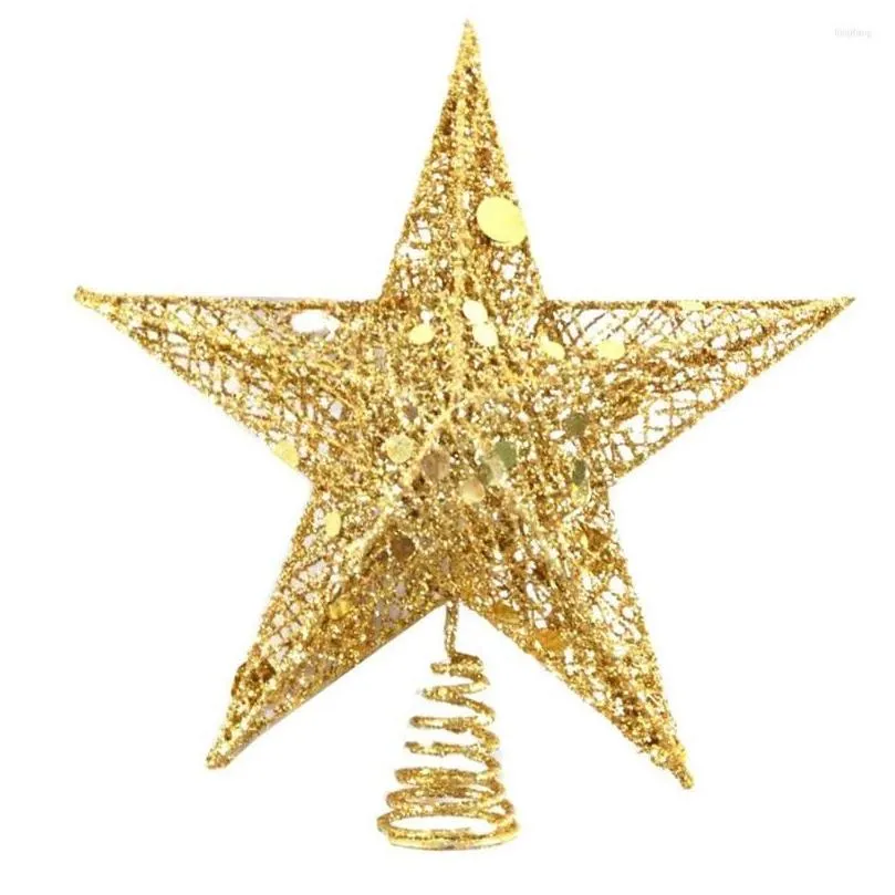 christmas decorations goud glitter kerstboom top ijzer ster kerst decoraties voor huis xmas boom ornamenten navidad nieuwjaar 2023