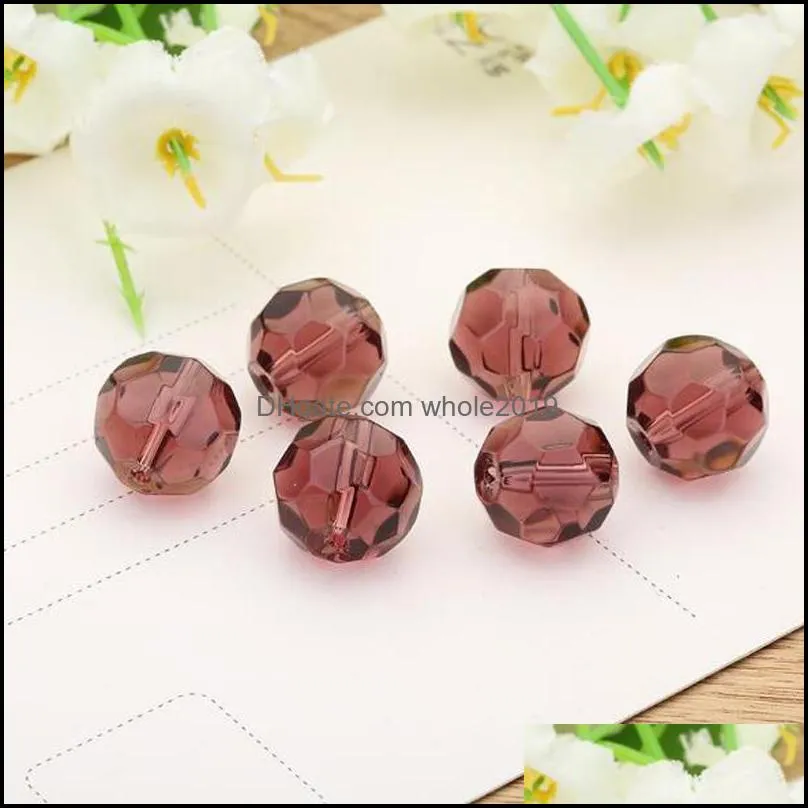 6mm ball faceted glass crystal spacer austria section crystal glass beads loose spacer round beads for jewelry making 17colors