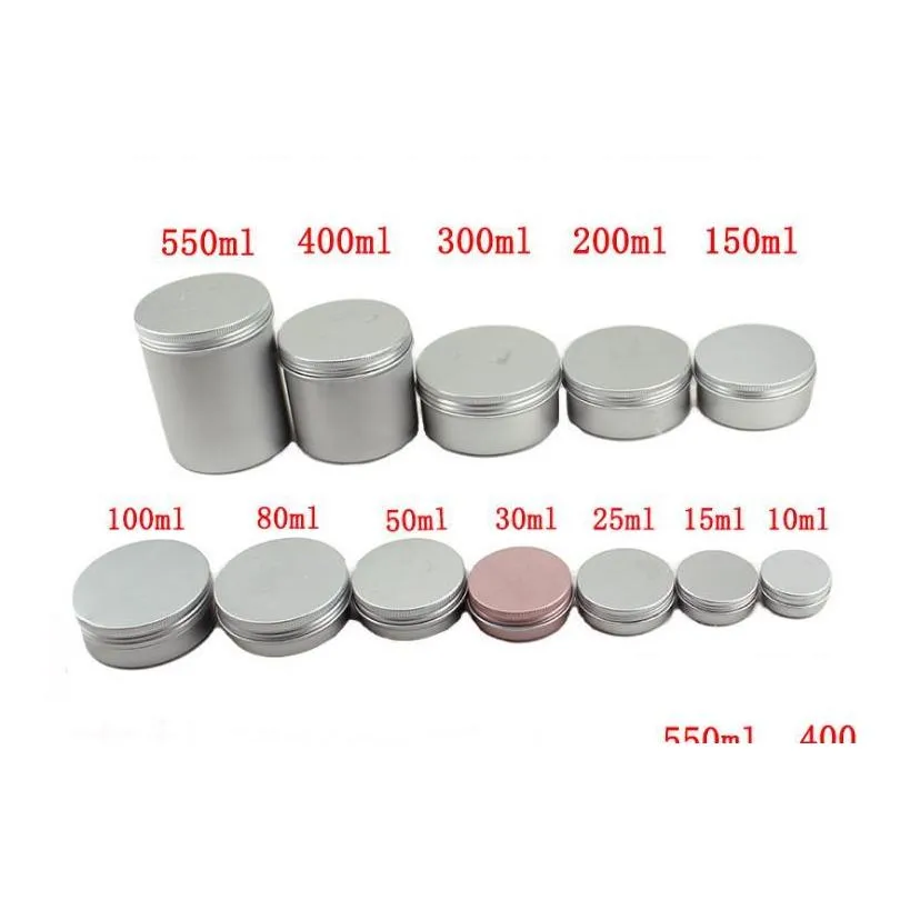 10 15 30 60 100 150 200 250 ml empty aluminium cosmetic containers pot lip balm jar tin for cream ointment hand cream packaging box