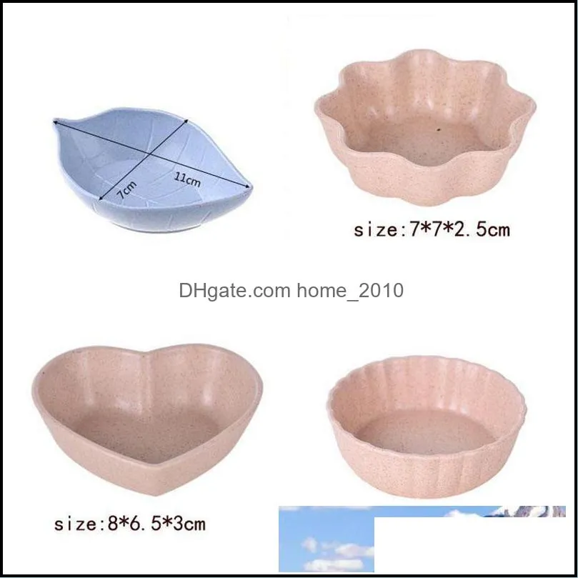 leaf shape vinegar sauce dish small bowl soy fruit tableware flat and deep dish wheat straw sushi plate kitchen accessories