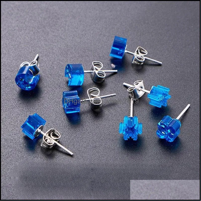 mini stud earrings silicone mold crystal epoxy handmade earrings mold star flower shape earring pendant ear hook diy resin mold jewelry