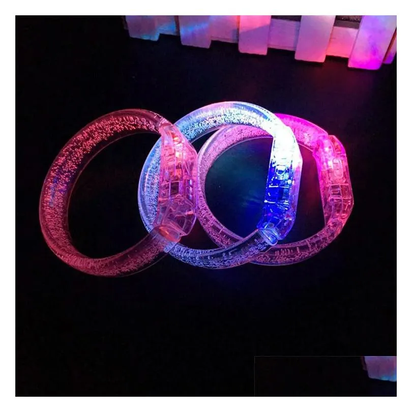 2019 led wedding favors direct sale led multi color bubble flashing light up glow fashion rave party bracelet bangle lx0037