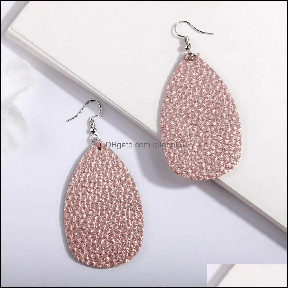new classic leather earrings for women ethnic bomemia drop dangle wedding earrings two sides printing fashion jewelry wholesale