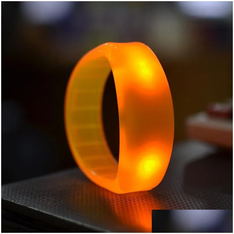 music activated sound control led flashing bracelet light up bangle wristband club party bar cheer luminous hand ring glow stick