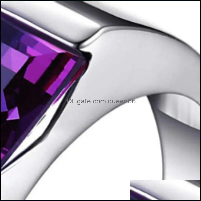 rings mens square 3.3ct created alexandrite sapphire 925 sterling sliver ring for men fine jerwelry fashion style648 t2