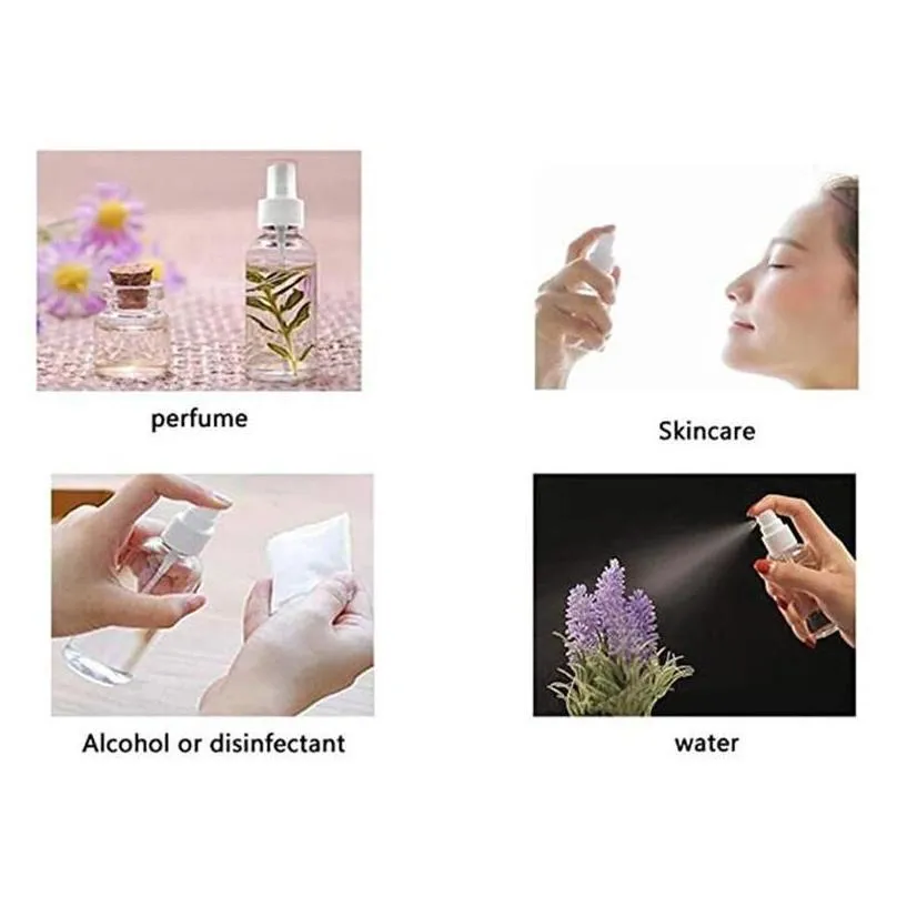 empty transparent plastic spray bottle atomizer pumps for essential oils travel perfume bulk portable makeup tool 15ml 30ml 50ml 60ml