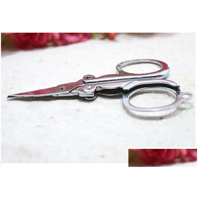 home portable folding stainless steel scissors mini folding scissors travel trip tool silver shipping za5287