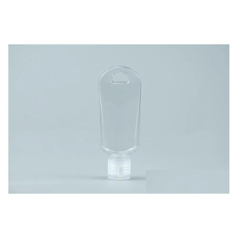 50ml empty alcohol refillable bottle with key ring hook clear transparent plastic hand sanitizer bottle for travel sn4238