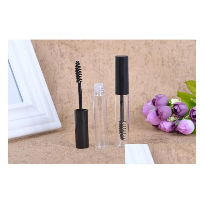 new arrival 5x 10ml empty mascara tube eyelash cream vial/liquid bottle/container black cap new drop shipping