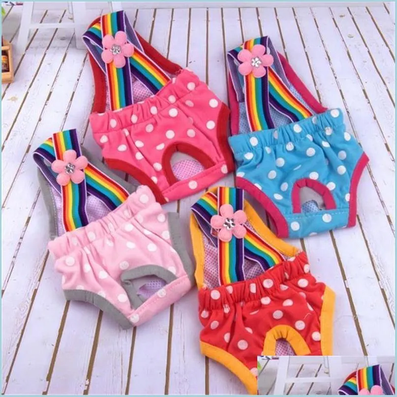 cute dots pet dog shorts diaper sanitary physiological pants washable female short panties menstruation underwear briefs