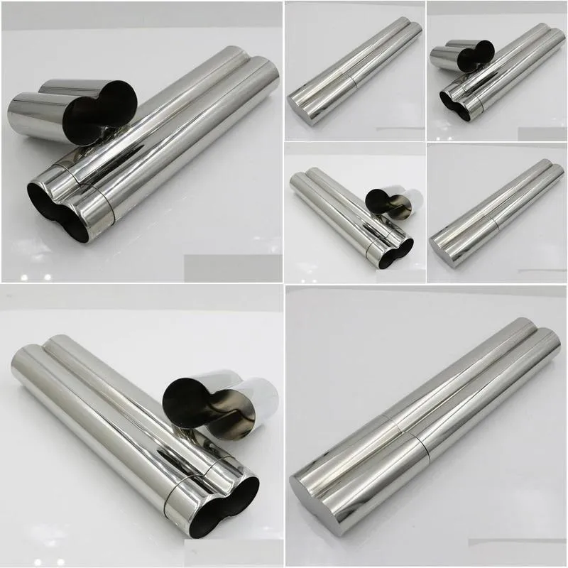 durable light weight stainless steel tube 2 cigars case tube holder container smoking cigarette tobacco travel carry case za5347