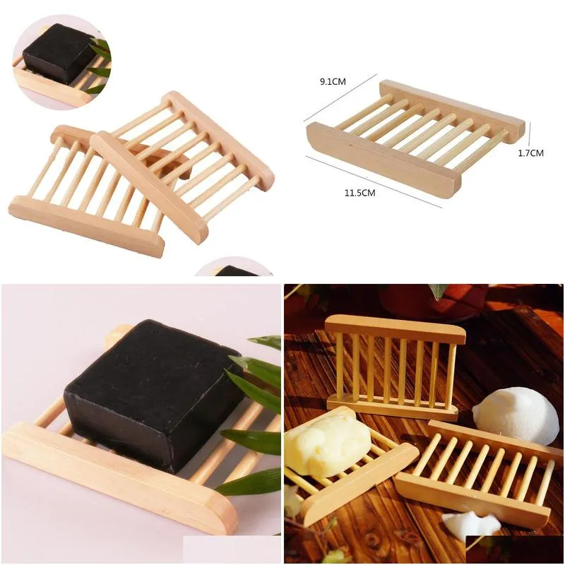 natural wooden soap dishes tray holder bath storage box plate container household shower bathroom accessories